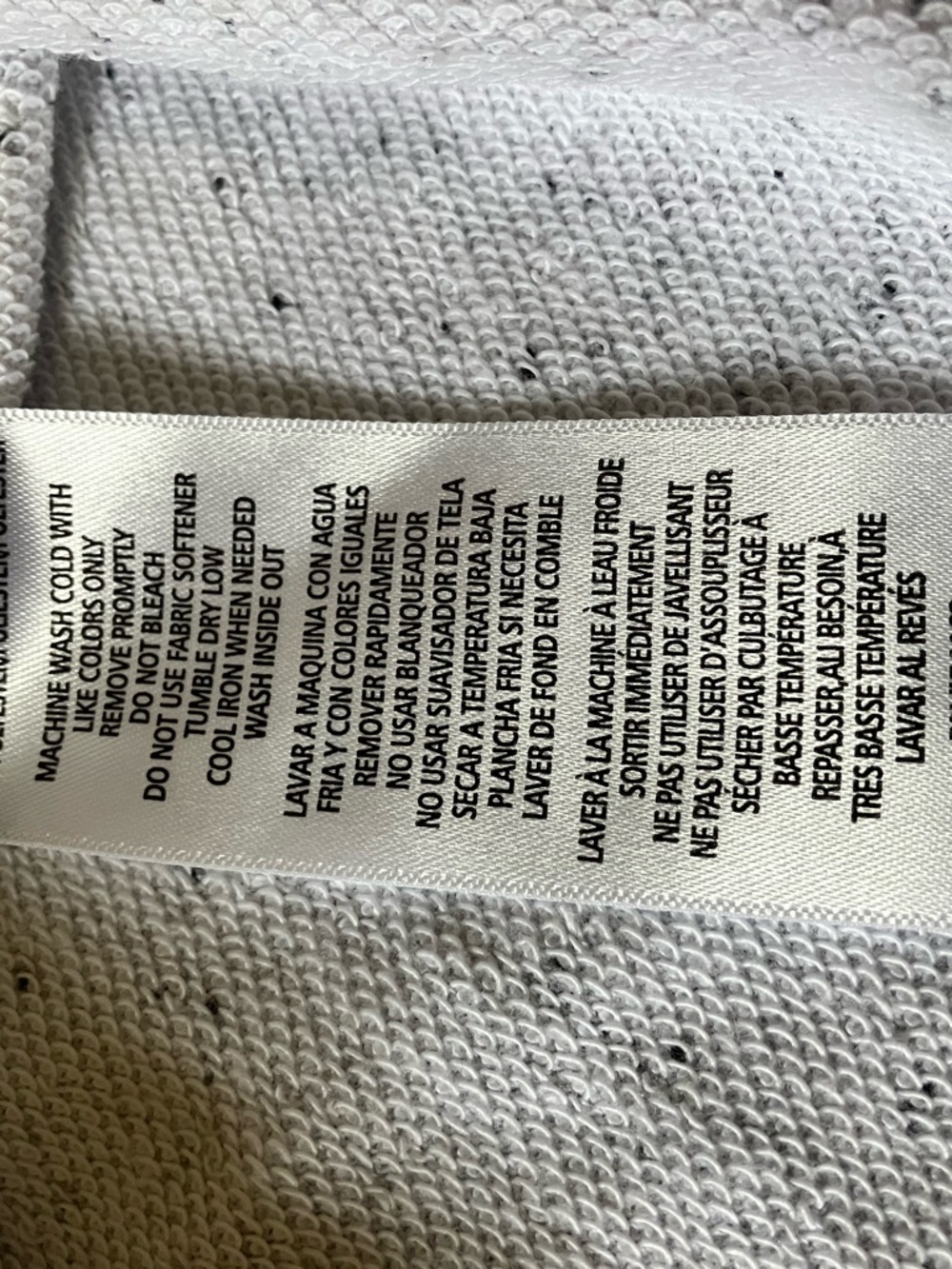 Calvin Klein Jeans Cropped Speckled Heather Oatmeal Hoodie - Picture 6 of 6